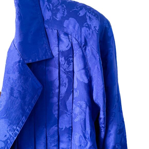 Vintage 100% Silk Butterfly Garden Embossed Print Skirt Suit Set size M 8 🦋 - Picture 2 of 9